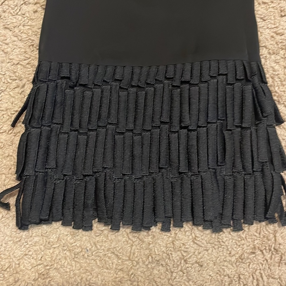 MILLY FIA HIGH RISE FLAT FRONT CULOTTE ANKLE CROP PANT W/ FRINGE HEM NWT 6 $325. - Picture 7 of 11